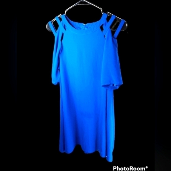 Loveriche Med royal blue dress open Shoulder - Picture 12 of 12